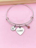 Silver Gammy Charm Bracelet, Tarnish Resistant Stainless Steel Jewelry, Grandmother Gift, Godmother Gift, N2575