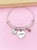 Silver Gammy Charm Bracelet, Tarnish Resistant Stainless Steel Jewelry, Grandmother Gift, Godmother Gift, N2575