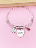 Silver Gammy Charm Bracelet, Tarnish Resistant Stainless Steel Jewelry, Grandmother Gift, Godmother Gift, N2575