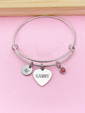 Silver Gammy Charm Bracelet, Tarnish Resistant Stainless Steel Jewelry, Grandmother Gift, Godmother Gift, N2575