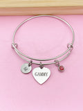 Silver Gammy Charm Bracelet, Tarnish Resistant Stainless Steel Jewelry, Grandmother Gift, Godmother Gift, N2575