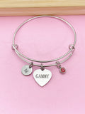 Silver Gammy Charm Bracelet, Tarnish Resistant Stainless Steel Jewelry, Grandmother Gift, Godmother Gift, N2575