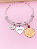 Silver Gammy Charm Bracelet, Tarnish Resistant Stainless Steel Jewelry, Grandmother Gift, Godmother Gift, N2575