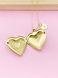 Heart Flower Locket Pendant Necklace – Romantic Keepsake Jewelry, N3842M
