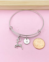 Silver Deer Charm Bracelet, Reindeer Elk Charm, N5712