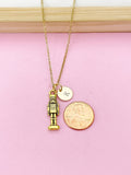 Gold Nutcracker Soldier Christmas Ballet Charm Necklace, Personalized Customized Monogram, N2737