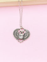 Silver Scarab Charm Necklace, N30