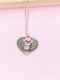 Silver Scarab Charm Necklace, N30