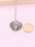 Silver Scarab Charm Necklace, N30