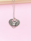 Silver Scarab Charm Necklace, N30