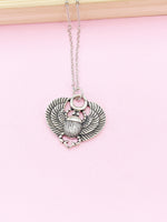 Silver Scarab Charm Necklace, N30