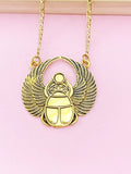 Gold Scarab Charm Necklace, N5704