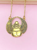 Gold Scarab Charm Necklace, N5704