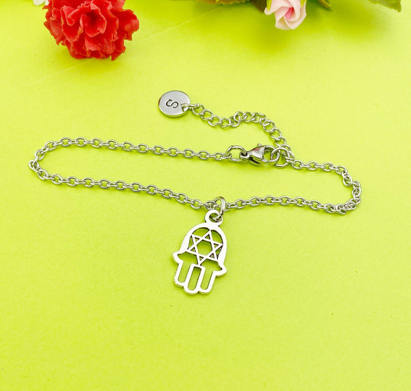 Silver Star of David Charm Bracelet, N80C