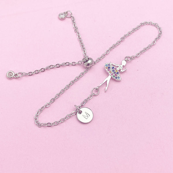 Silver Girl Ballet Charm Bracelets, N4956