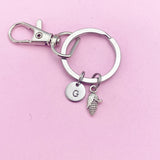 Silver Corn Keychain, Foodie Gift, Personalized Initial Charm
