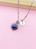 Silver Natural Lapis Lazuli Necklace, Natural Gemstone, N4609Y