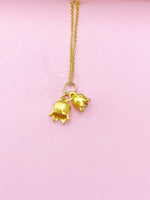 Gold Lily of the Vally Necklace Bell Flower, Birthday Gifts, N5213A