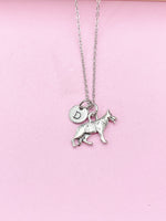 German Shepherd Necklace, Dog Beed Charm, Pet Lover Gift, Personalized Initial Gift, N4448