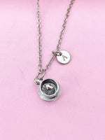 Silver Heart Coffee Cup Saucer Necklace, N5742