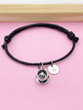 Silver Heart Coffee Cup Saucer Charm Bracelet, N5742B