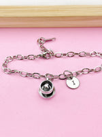 Silver Heart Coffee Cup Saucer Charm Bracelet, N5742A