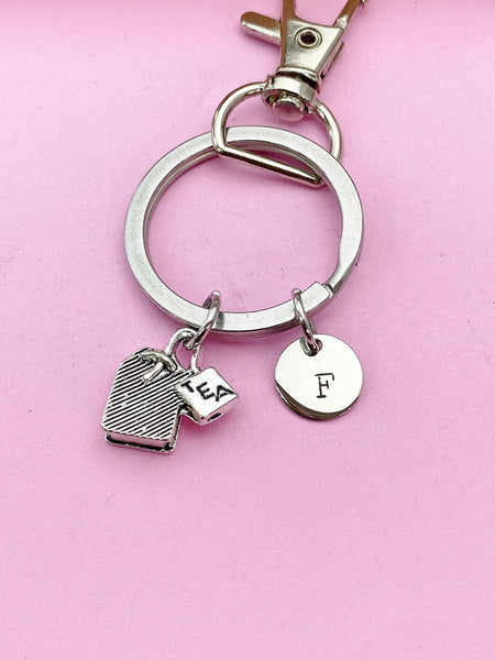 Silver Tea Bag Charm Keychain, N 1749