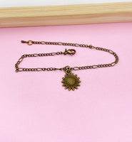 Bronze Sunflower Charm Bracelet, N1573Z