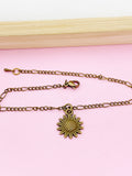 Bronze Sunflower Charm Bracelet, N1573Z