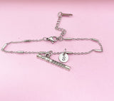 Silver Flute Charm Bracelet School Marching Band Gifts, N1381Z