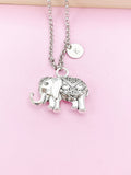 Silver Elephant Charm Necklace, N5431A