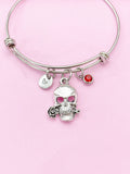 Silver Skull with Rose Charm Bracelet, N5707B