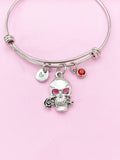 Silver Skull with Rose Charm Bracelet, N5707B