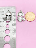 Silver Skull and Rose Charm Bracelet, N5707C