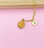 Gold Natural Citrine Necklace, Gemstone Jewelry, Personalized Gift, N4692