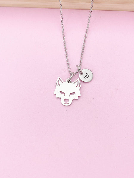 Silver Wolf Charm Necklace Christmas Gifts, N4792