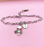 Silver Skull with Rose Charm Bracelet, N5577D
