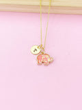 Gold Elephant Charm Necklace, N547