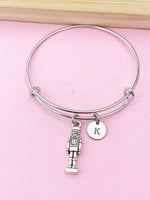 Silver Nutcracker Soldier Charm Bracelet, Christmas Gift, N676A