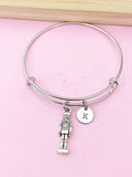 Silver Nutcracker Soldier Charm Bracelet, Christmas Gift, N676A