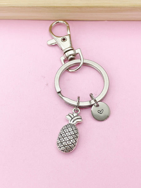 Silver Pineapple Charm Keychain, N2287
