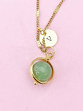 Green Natural Aventurine Necklace, Gemstone Jewelry, N4608A