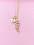 Gold Olive Branch Charm Necklace, N5729