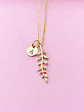Gold Olive Branch Charm Necklace, N5729
