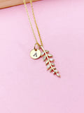 Gold Olive Branch Charm Necklace, N5729