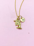 Gold Trumpet Charm Necklace, N5730