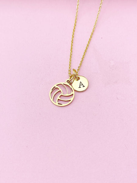 Gold Volleyball Charm Necklace, N5733