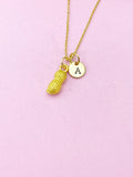 Gold Peanut Charm Necklace, N5126Z