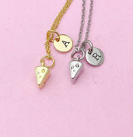 Gold or Silver Cheese Charm Necklace, Wine Lover Jewelry Gifts, N5736