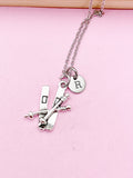 Silver Ski Charm Necklace, Winter Sport Jewelry Gifts, N5739